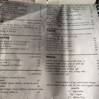 menu at El Centro in Kota Kinabalu