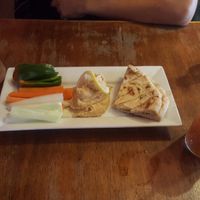 Hummus with veggies and bread at El Centro in Kota Kinabalu