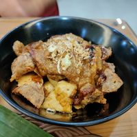 Satay starter with tofu and mock meat at Alpukat Bistro in Jakarta