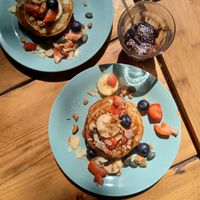 Shared portion of the pancakes at Koffiebar Sowieso in Breda