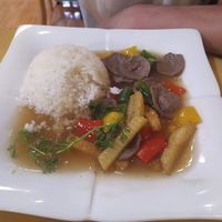 Bell peppers and potatoes at Loving Hut Thai Duong in Phu Quoc