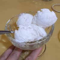 Coconut ice cream at Loving Hut Thai Duong in Phu Quoc