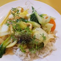 Fried noodles at Loving Hut Thai Duong in Phu Quoc