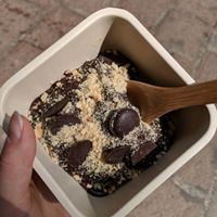 Vegan chocolate gelato in my own container! at Giardino Di Greta in Bologna
