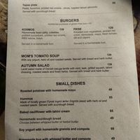 Autumn menu at Cafe Kosmos in Odense