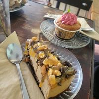 Sneakers cake and Berry muffin at Cafe Kosmos in Odense