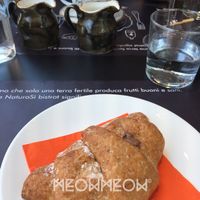 Chocolate croissant for dessert at NaturaSi Bistrot in Treviso