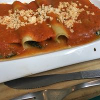 Canalones de espinaca. One of my favorites. YUM at El Vegano in Guadalajara