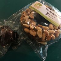 Dona Vegana con Cacahuates - Vegan Donut with Peanuts for Sale - Not so good unfortunately! at El Vegano in Guadalajara