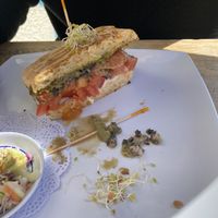 Pesto panini!   at Green Table Cafe in Los Angeles