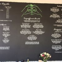 Menu board at Green Table Cafe in Los Angeles