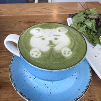 Bear art matchaed  at Green Table Cafe in Los Angeles