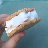 Vegan coconut lime ice cream sandwich. Only available from crazy golf atm! at Beach Treats in Huacas