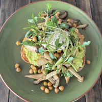 Mushroom avocado on sourdough with cashew cheese  at Enso Cafe in Phnom Penh