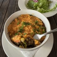 Shepherdless pie - can ask for no breadcrumbs if GF  at Enso Cafe in Phnom Penh