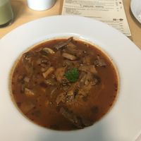oyster mushroom soup at Black Kale in Ostrava