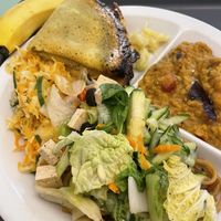 Lunch from the buffet   at Sandokan Vegan Bistro in Prague