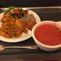 Tomato soup, beens, mushrooms, etc... at Sandokan Vegan Bistro in Prague