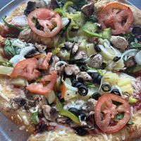 vegan veg out + pineapple! at Mellow Mushroom in St Louis