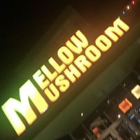 Outdoor sign at Mellow Mushroom in St Louis