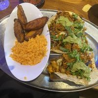 Vegan chorizo and potato tacos   at La Rancherita in Raleigh