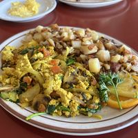 Tofu scramble with home fries   at Hobee's in Sunnyvale