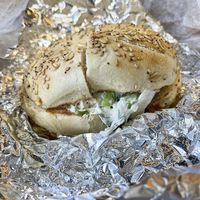 Would you call this and everything bagel? I don’t think so.￼ at Pick A Bagel in New York City