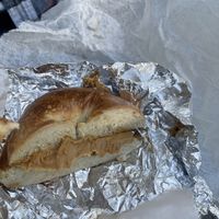 Plain bagel with peanut butter   at Pick A Bagel in New York City