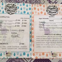 Their menu at La Cocina de Beterraga Rebelde in Valparaiso