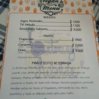 Carta at La Cocina de Beterraga Rebelde in Valparaiso