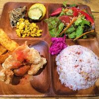 Dinner plate at 1400 yen at Umi Cafe in Tokyo