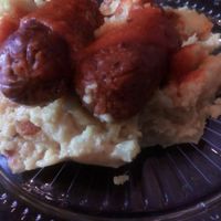 Double serving sausage at Kaffi Havari in Djupivogur