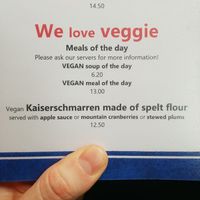 English menu at Bubi's Schihuette in Soelden