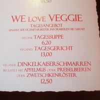 Vegan menu section at Bubi's Schihuette in Soelden