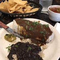 Portobello Burrito (vegan). Delicious! at Raul's Mexican Grill in Glens Falls