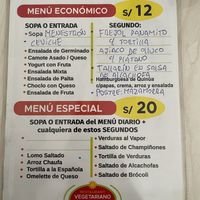 Daily menu - the staff member was familiar with veganism and which dishes we could have  at Vegetalia in Lima