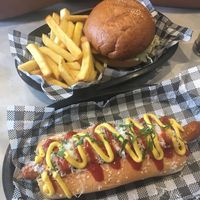 American hotdog veganised and vegan big mack at Dogma Cronulla in Cronulla