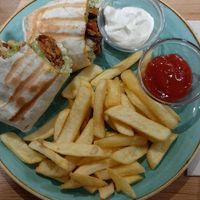 Gyros-Wrap with housemade Seitan at Green Leaf Cafe in Erding