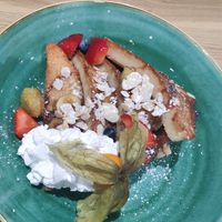 French toast with banana at Green Leaf Cafe in Erding