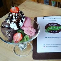 vegan ice cream  at Green Leaf Cafe in Erding