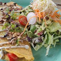 Chic pea omelette, yummy at Green Leaf Cafe in Erding