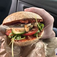 Vollkorn Mediterran Bagel  at Green Leaf Cafe in Erding