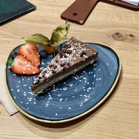 Chocolate cake  at Green Leaf Cafe in Erding