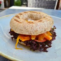 Karotten-Lachs Bagel at Green Leaf Cafe in Erding