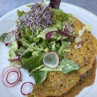 Chickpea omlette  at Green Leaf Cafe in Erding