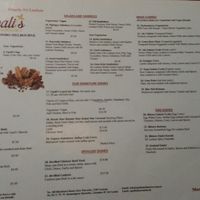 front menu page at Upali's in Glen Waverley
