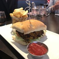 Butternut squash burger and chips at Kisa's in Perth