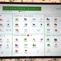 Menu displayed on 2 screens at Greenbeat in Orlando