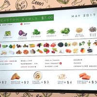 Menu on 2 screens at Greenbeat in Orlando