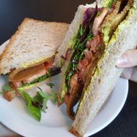 Seitan sandwich with cashew cheese at Grassroots Health in Edinburgh